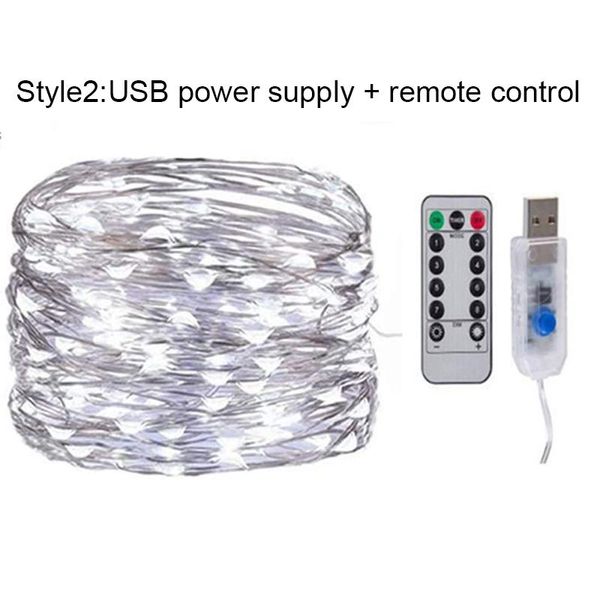 

5m/10m/20m/30m led copper wire light string fairy garland battery power copper wire lamp for party christmas wedding decoration q bbyvke