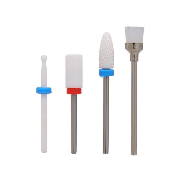 

4pcs ceramic nail drill bits set pedicure & manicure drill bits kit replacement drill bits for electric
