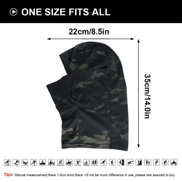 

multicam cp camouflage balaclava full face scarf wargame cycling hunting army bike military helmet liner tactical airsoft cap wmttxx, Black