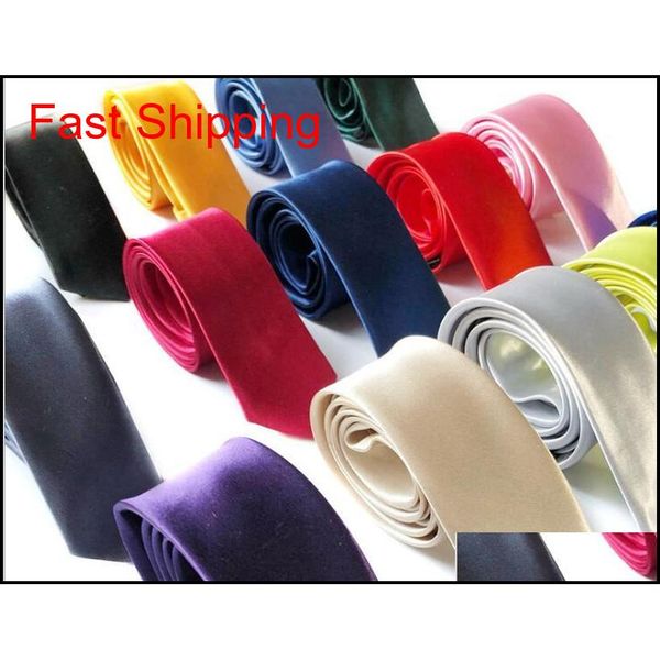 

50pcs men 5cm solid color silk ties solid celebrity pajaritas gravata slim mens neck skinny tie r220 poses, Blue;purple