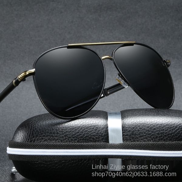 

new ajff4 2020 men's metal sun goggles driving glasses 8738 color-changing polarized sunglasses, White;black