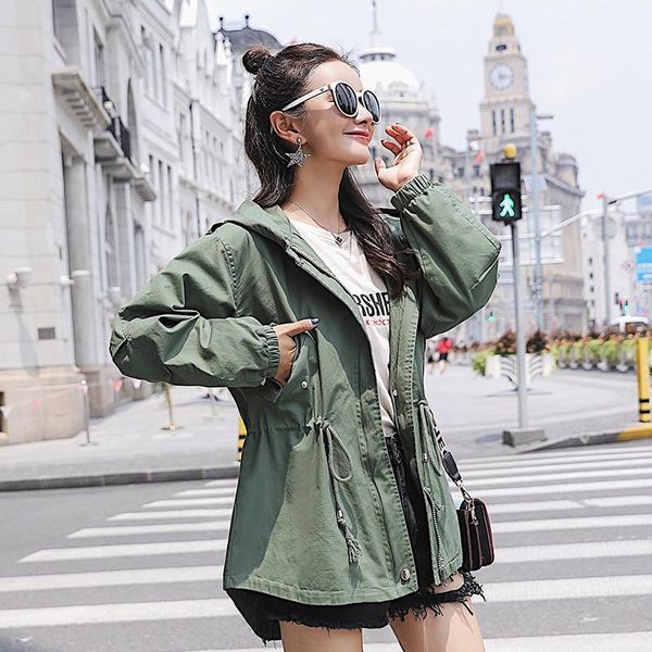 

women's hooded jackets 2019 autumn causal windbreaker women basic jackets coats sweater zipper lightweight bomber famale1, Black;brown