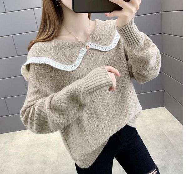 

2021 spring and autumn winter with new style fashion long sleeve women's sweater coat@289, White;black