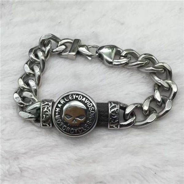 

jewelry stainless steel bracelet hip hop motorcyle harley, Golden;silver