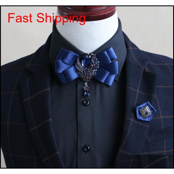 

2020 business double ribbon collar bow tie for mens wedding bowties for women qylgyv new_dhbest, Black;gray