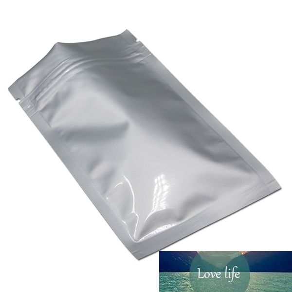 

100pcs 10 sizes silver pure aluminum foil zip lock packaging bag grocery snack retails mylar zipper storage packing pouches