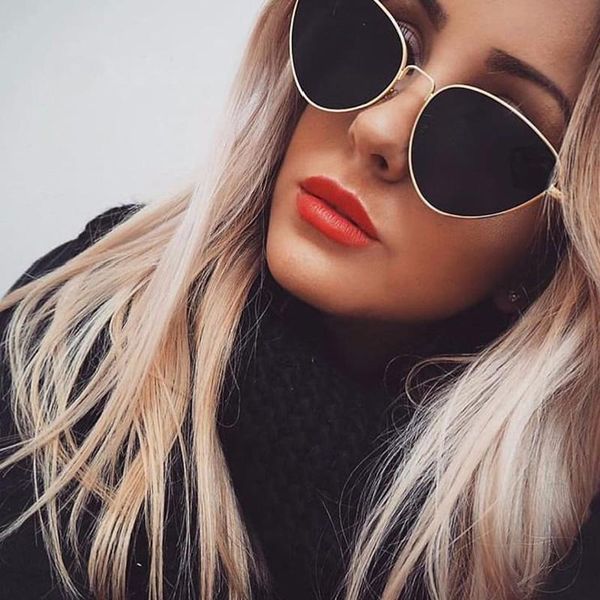 

new small vintage cat eye sunglasses women vintage red black sun glasses female ladies cateyes sunglass 2020 retro glasses, White;black