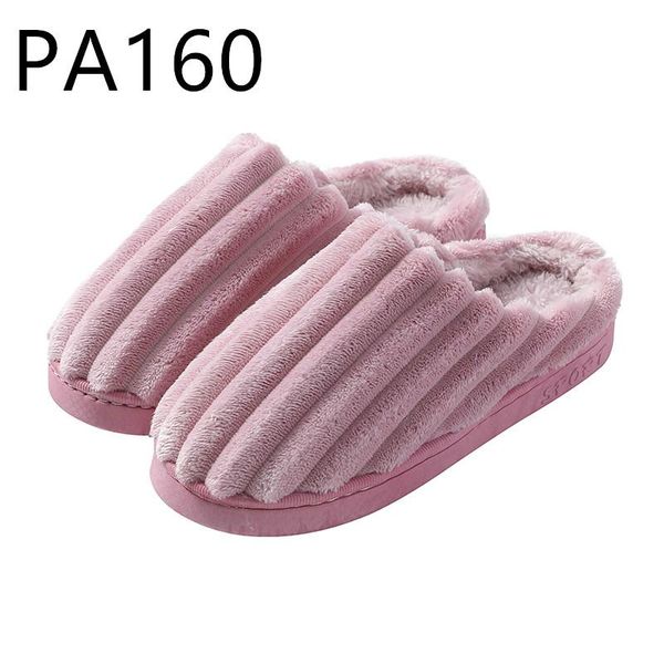 

slippers cotton in winter indoor with warm lovers non-slip thick soles pa160-172, Black