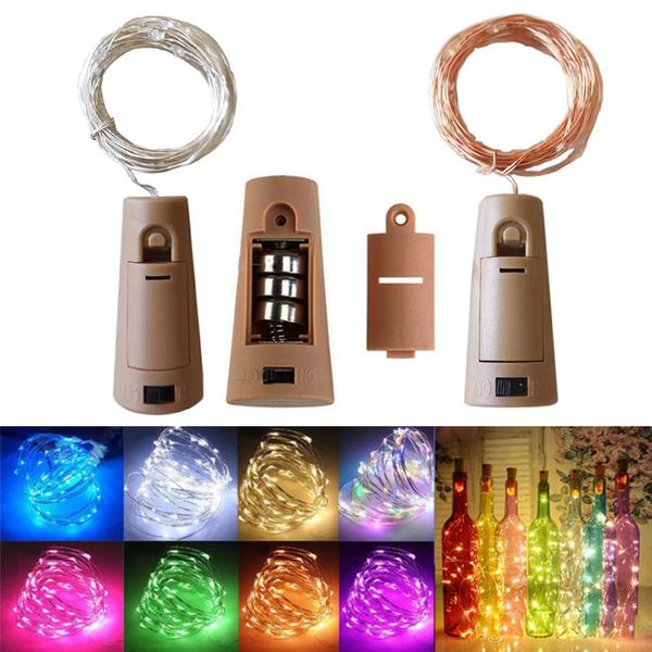 DHL 2M 20LED Luci per bottiglie di vino Tappo di sughero Alimentato a batteria Stellato Luci di Natale fai da te per la festa di Halloween Decorazione di nozze4003830