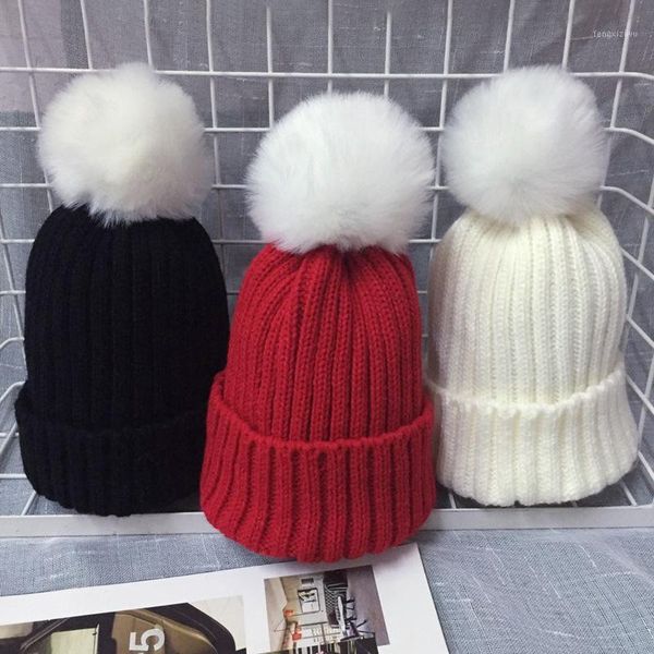 

hair accessories children hat baby beanies winter pom knitted wool ball casual solid color warm girls cute cap for boys1, Slivery;white