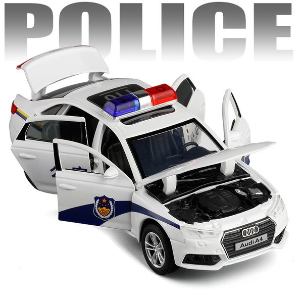 

jkm 1 / 32 audi police 110 alloy ambulance voice sound light metal model toy car