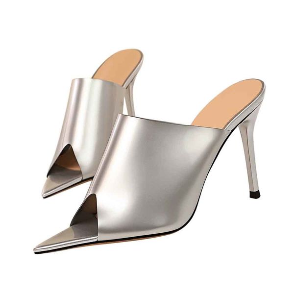 

mode clear summer transparent slippers woman toe-open high-heeled sandals beach office new arrival pink silver wristband size 34-40 yy6w, Black