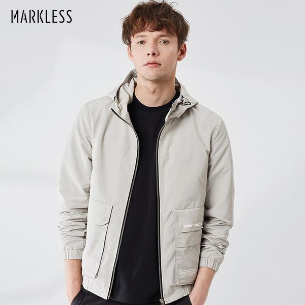 

markless fashion hooded jacket men 2020 spring new casual working jacket men sportswears and coat wta9158m, Black;brown
