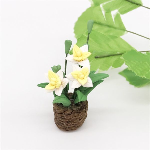 

1: 12 mini doll house dollhouse clay flower ornaments handmade design crsm