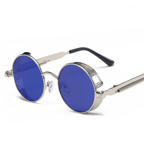 

men women luxury round sun glasses steampunk goggles sunglasses for ladies retro circle vintage male female1, White;black