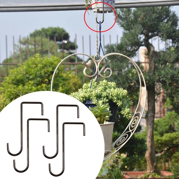 

hooks & rails 4pcs kitchen s shaped for bird feeder steel rustproof home decor hanging outdoor garden indoor flower pot fence lanterns