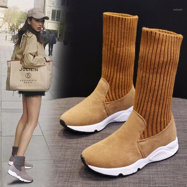 

women shoes snow boots gothic ladies winter fur warm snow boots ladies warm wool wedge boot punk goth comfortable shoes1, Black