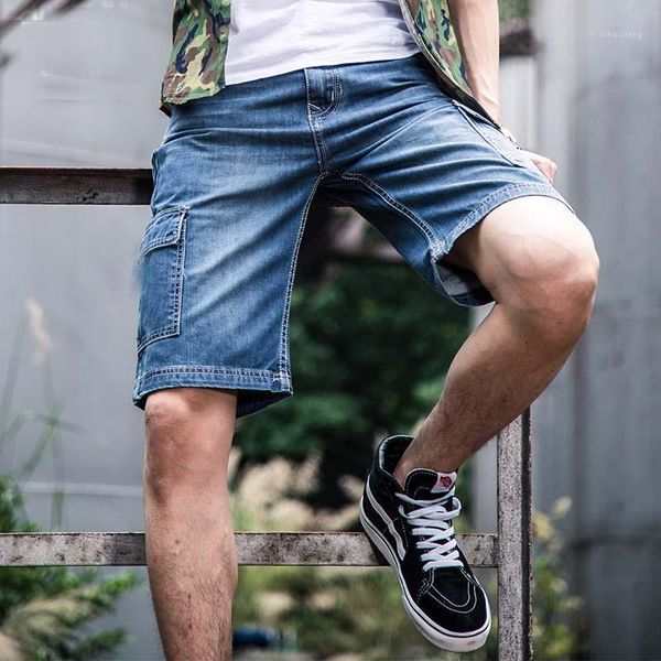 

men's jeans men cargo shorts bermuda homme male fashion washed denim short homme1, Blue