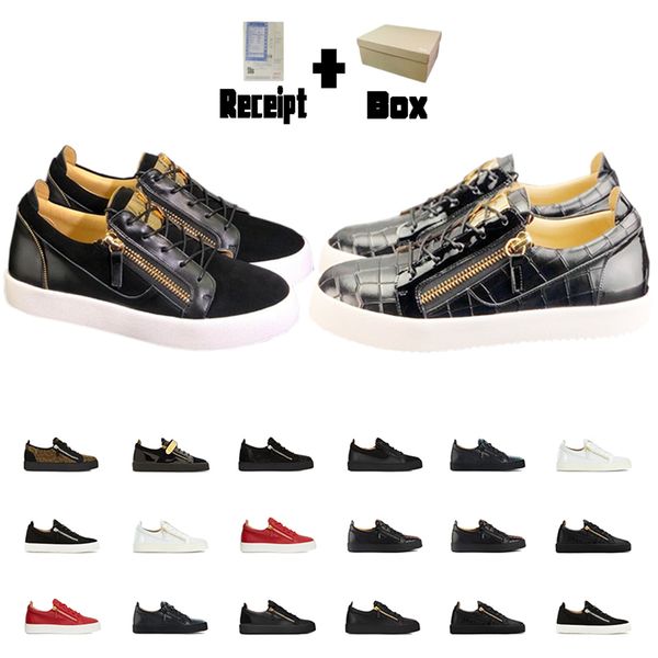 

luxurys дизайнеры обувь мужские кроссовки женские туфли zippy trainers белые туфли мода пинетки zip low плоские верхние кроссовки черные жен, Black