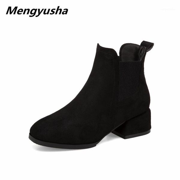

2020 new winter boots female thick with suede boots big yards 35-431, Black