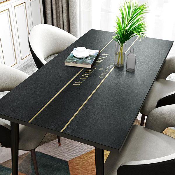 

nordic leather tablecloth waterproof oil-proof coffee table mat table cover solid color placemat kitchen home decor rectangular