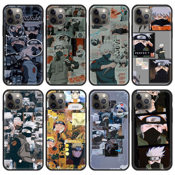 

1dwnaruto kakashi vip case 11, 12 pro, max, x, xs, xr, se, 2020, 7, 8 plus, 6, 6s +, black soft silicone case
