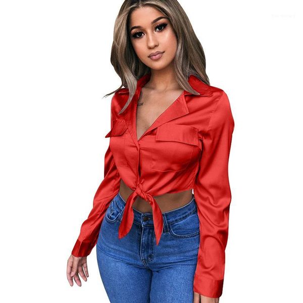 

aprmhisy summer 2019 new thin shirts women female turn down collar bow tie long sleeve short shirts blusas feminina1, White