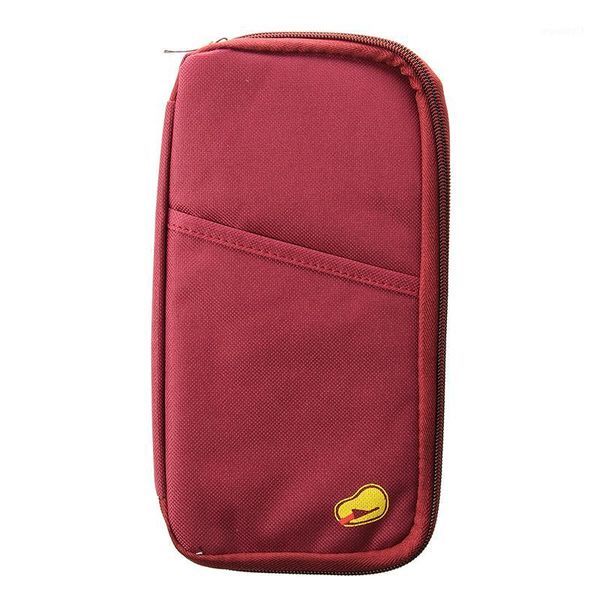 

red travel wallet with closure zip document organiser passport ticket holder1