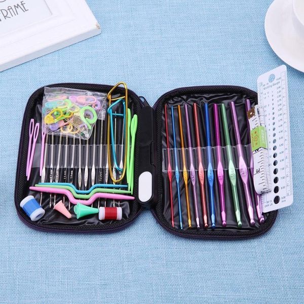 

22 knitting parts set process package plastic + metal stainless steel sewing crochet household knitting tools1, Black