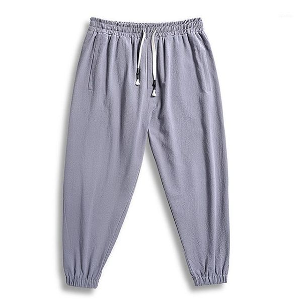 

men's pants men casual straight-leg overalls streetwear trousers xl-6xl 7xl gray harem loose collage soft dropship1, Black