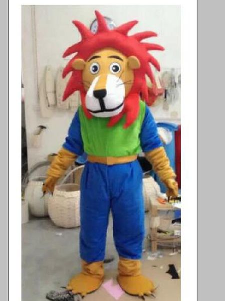 

2019 profession made animal lion mascot costume halloween christmas character unisex, Red;yellow