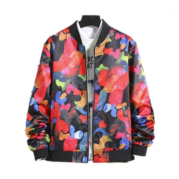 

spring new men's jacket bomber zipper jacket male stand collar casual flowers streetwear hip hop slim pilot coat men clothing1, Black;brown