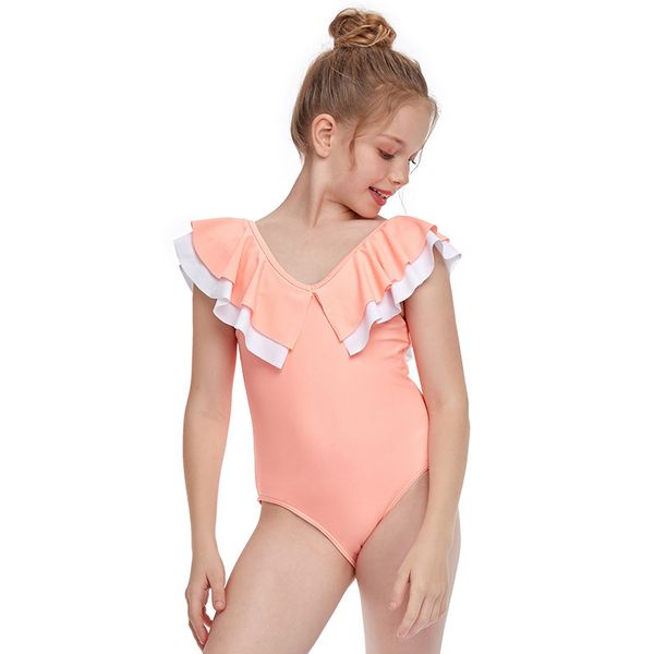

one 2021 children's swimwear child fashion beach equipment water sports pink red stripe purple one-piece suits summer swimming