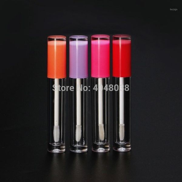 

5ml empty lipgloss tubes round pink purple orange white clear lip gloss containers cosmetic lip gloss wand tubes 25pcs/lot1