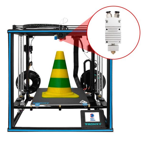 

printers tronxy x5sa-2e 3d printer dual extruder 2 in 1 out 330*330*400mm two colors head diy kitsprinting impresora drucker