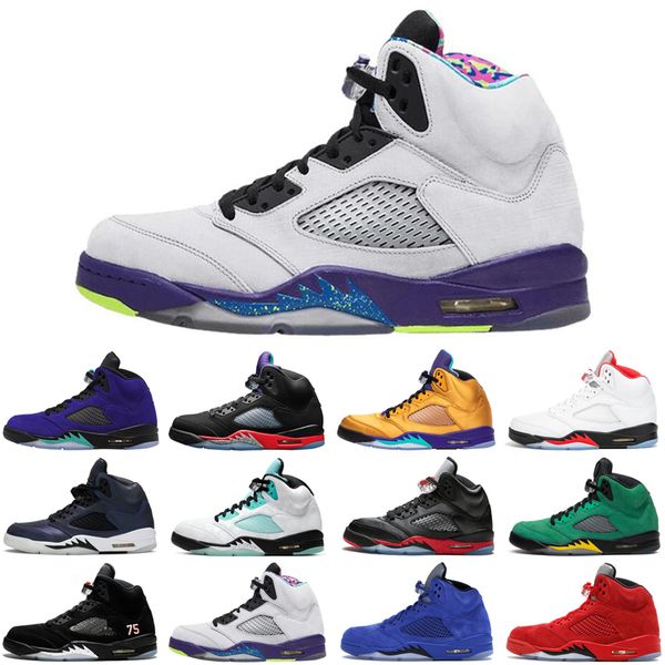 

new arrival jumpman 5 5s men basketball shoes fire red michigan black white pro star white cement mens trainers sports sneakers size 7-13