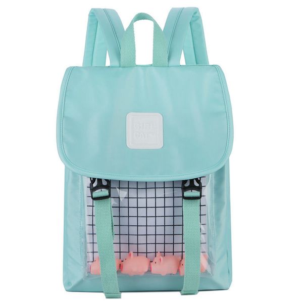 

korean version girls school bags pure student backpacks buckle cute nylon teens backpacks 2020 y0125