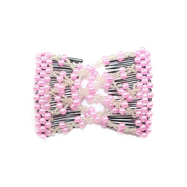 

double fashion hair comb magic beads elasticity clip stretchy hair combs clips selling dropp wmtbjk, Silver