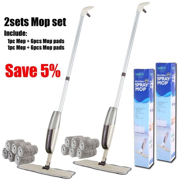 

floor spray mop kit with reusable flat microfiber pads professional handle mop for laminate wood ceramic tile window cleaning wmtbth