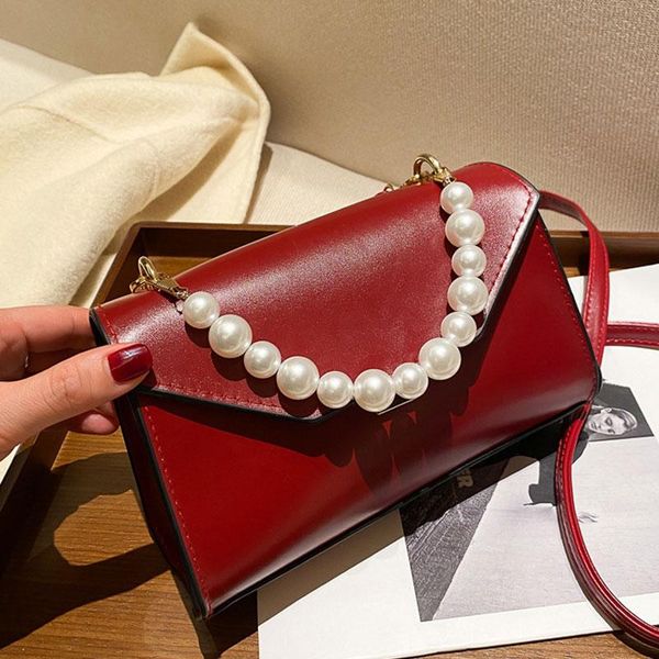 

cross body fashion pearl small bag pu leather shoulder simple style handbag for women versatile crossbody