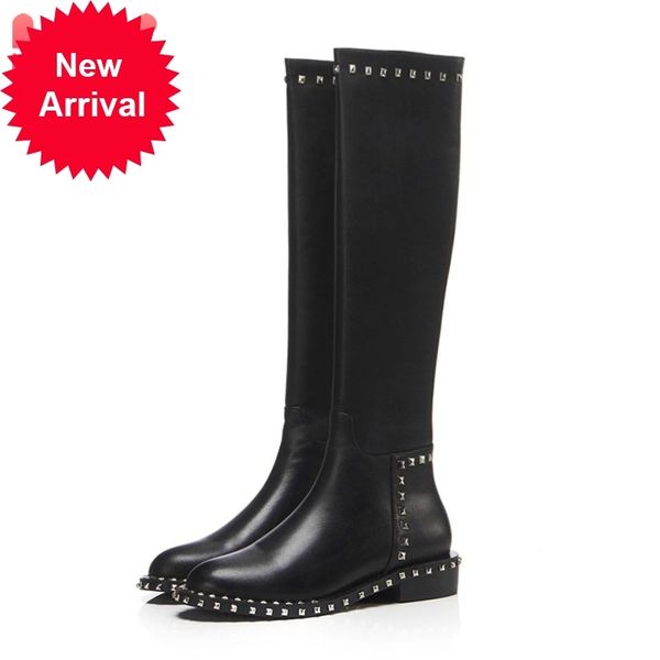 

genuine leather s zipper fashion wiggling apartments winter women long lady of office size shoes 34-43, Black