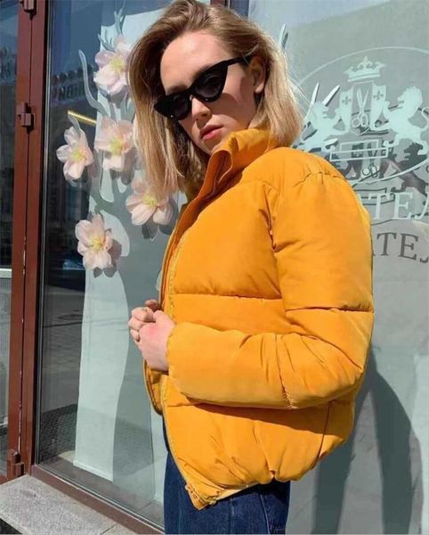 

winter thicken women's short parkas coat solid stand collar warm parka female cotton padded 2020 fashion puffer jacket for women c1204, Black