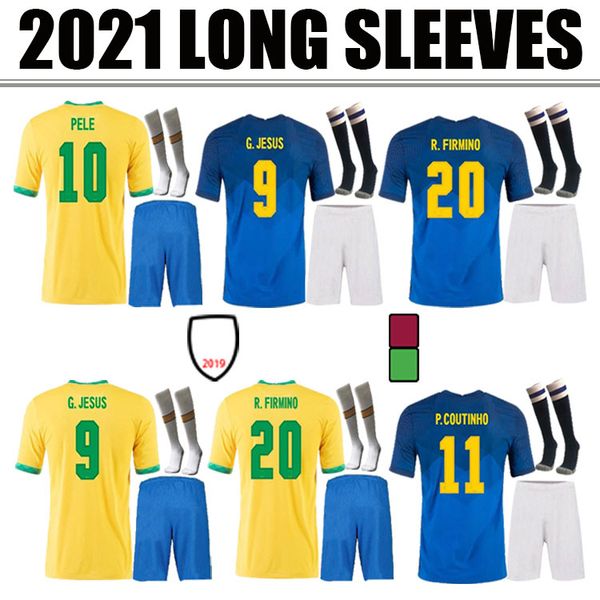 

richarlison soccer jersey ederson camiseta de futebol copa america 2020 2021 g.jesus coutinho 20 21 adult+kids kit socks football shirt, Black;yellow