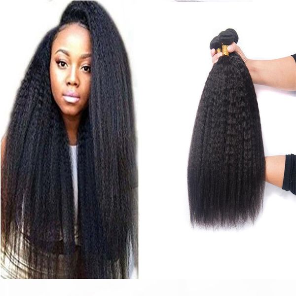 

8a brazilian virgin human hair weave bundles unprocessed brazillian peruvian indian malaysian cambodian kinky straight remy hair extensions, Black