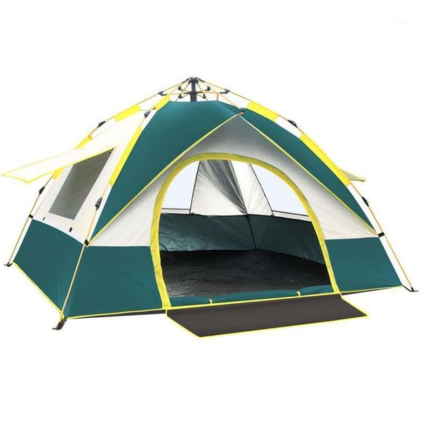 

tents and shelters 2-4 person fully automatic tent camping travel family rainproof windproof sunshade awning beach hiking1