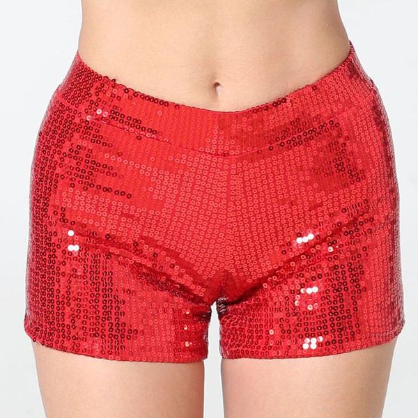 

2018 women sequins shorts femme mid waist pocket shorts causal sequin for women paillettes1, White;black