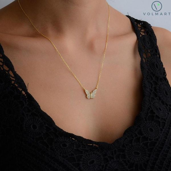 

серебряное ожерелье для бабочки # 20109, Silver