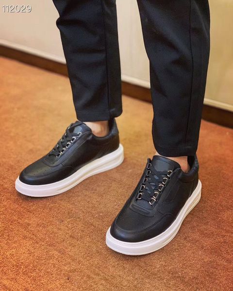 

мода натуральная кожа роскошный человек кроссовки платформа плоские дизайн мужчины повседневная обувь небольшие топы мужчины скейт тренеров, Black