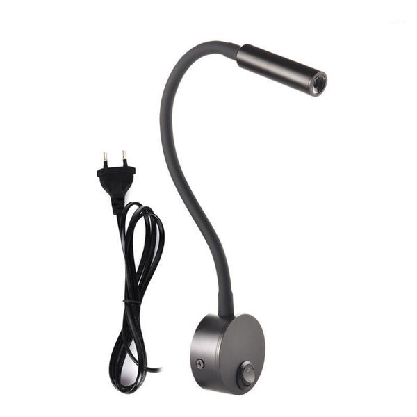 

new plug wired flexible 3 watts 3w gooseneck led wall light sconce lamp lighting for bedroom reading bathroom long arm1