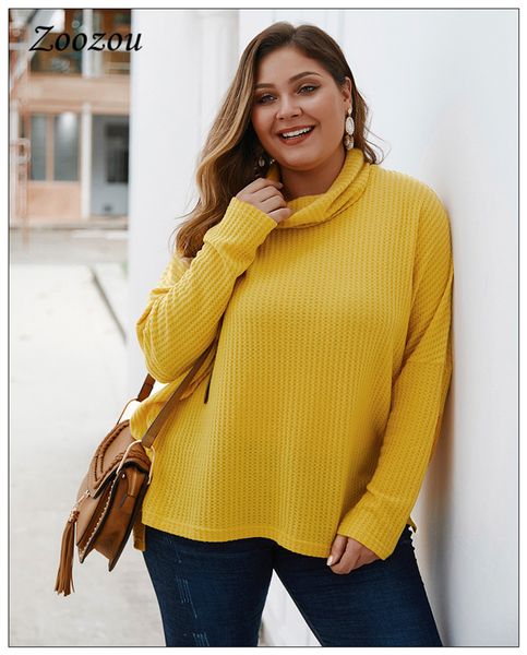 

осень зима вязаная водолазка свитер женщины плюс размер 4xl длинный рукав пуловер женские твердые повседневные свободные женщины одежда, White;black